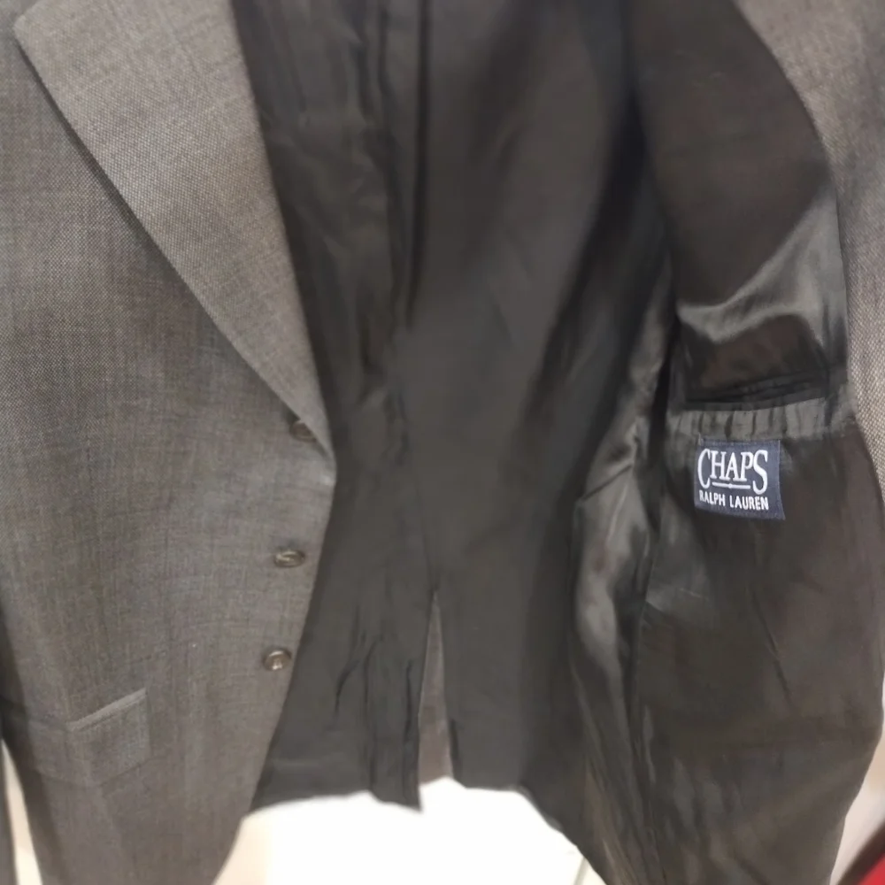 Chaps Ralph Lauren Men's Dark Gray Pinstripe Blazer - Classic Tailored Jacket